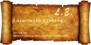 Lazarovits Elektra névjegykártya